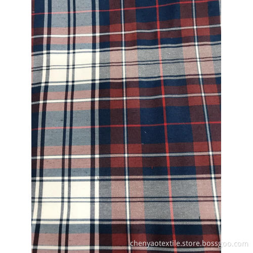 T/C(48%Cotton52%Polyester)Twill Yarn-dyed Plaid Fabric